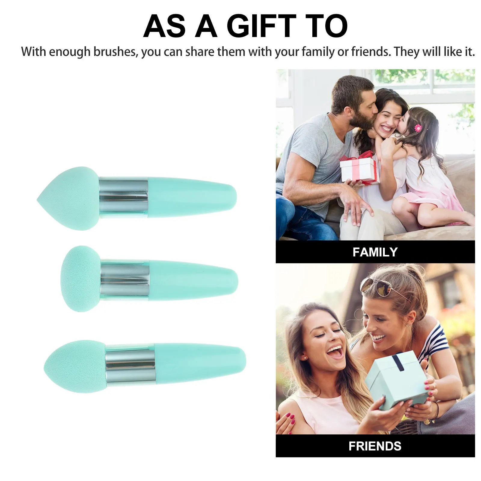 3-delige schoonheidsmake-uppennenset Veilige zachte latex make-upsponsborstel Perfect voor foundationtoepassing Schoonheidsbenodigdheden