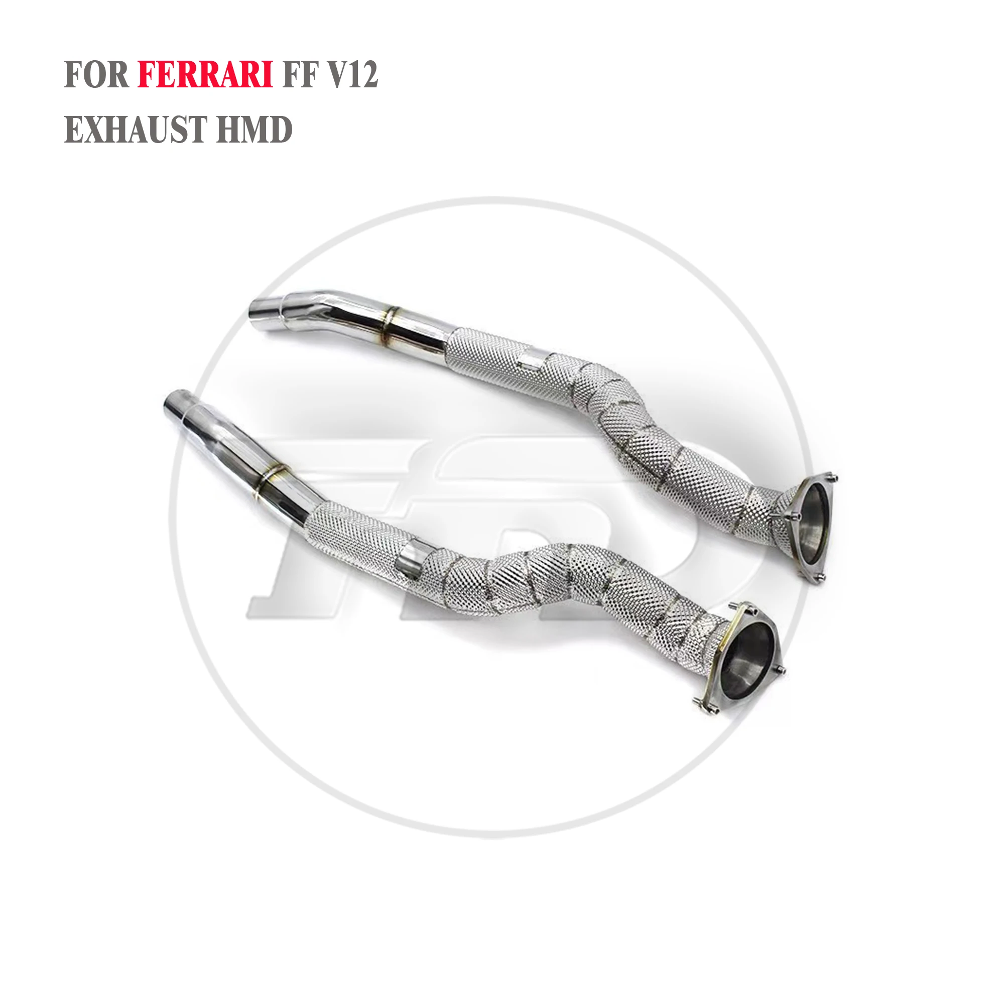 HMD Exhaust System High Flow Performance Downpipe for Ferrari FF V12 6.3L Catted Catless Pipe With Heat Shield