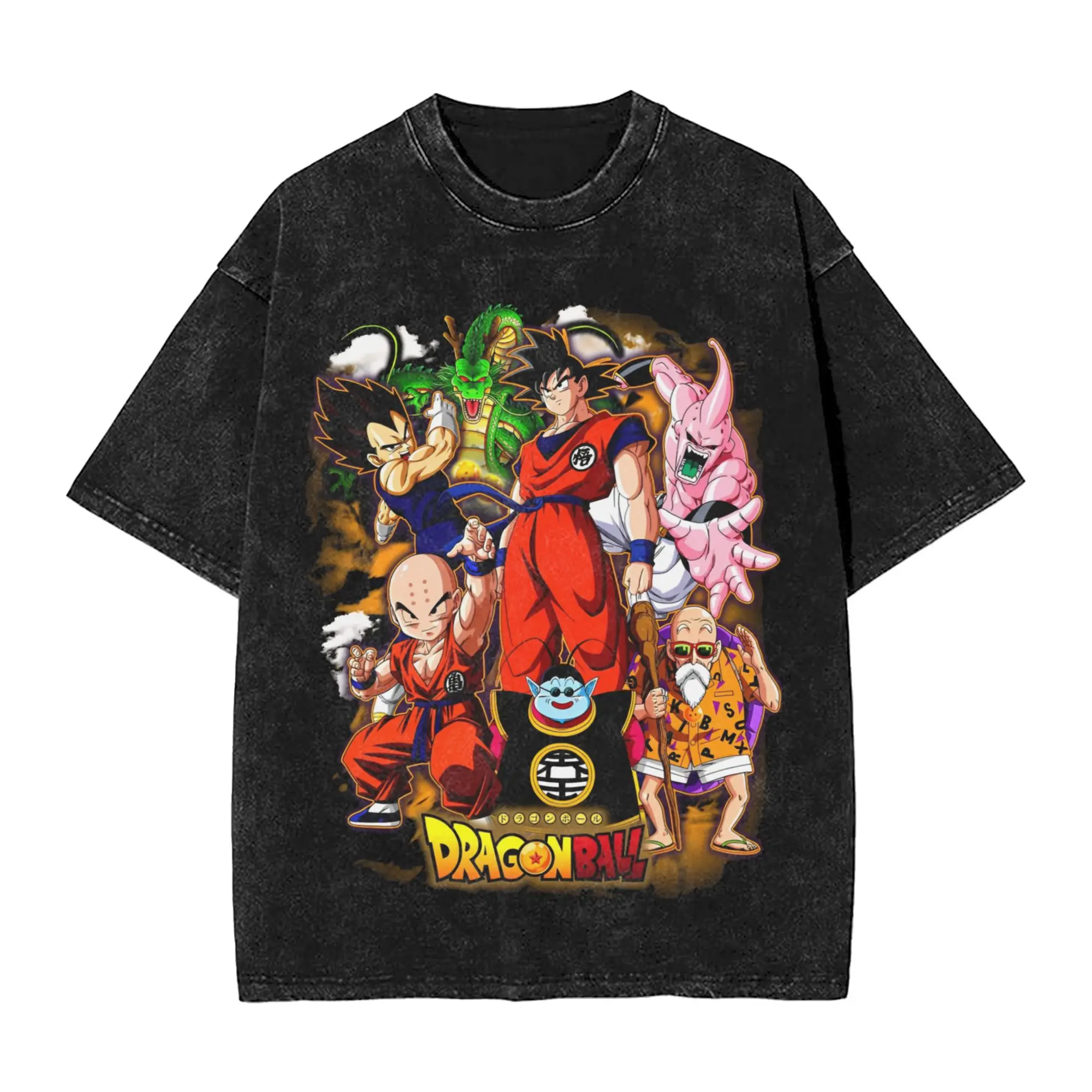 2026 Sommer Neuerscheinung Dragon Ball Son Goku Vintage Gewaschenes Baumwoll-Oversize-T-Shirt Unisex Herren Damen Lässiges Bedrucktes T-Shirt