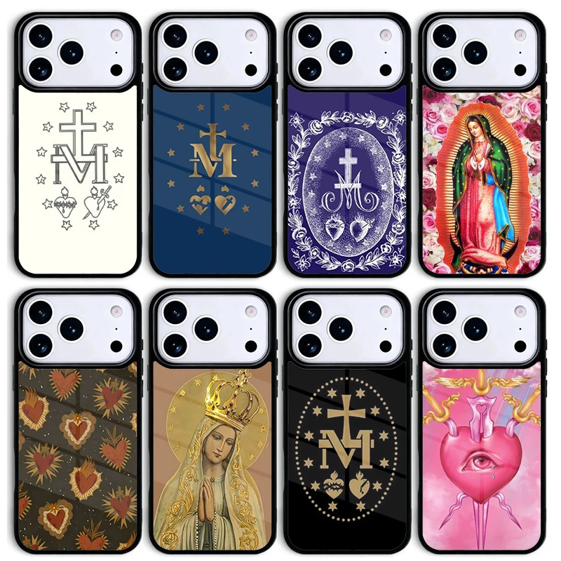 Coque de téléphone portable Immaculate Conception Vierge Marie Jésus pour iPhone 17 AIR 16 Pro Max 15 14 13 12 11 – Housse de protection antichoc
