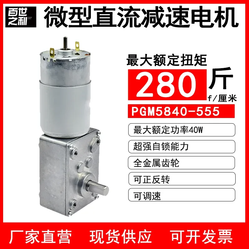 

5840-555 Turbo worm DC deceleration motor 24V large torque forward and reverse rotation window opener micro motor
