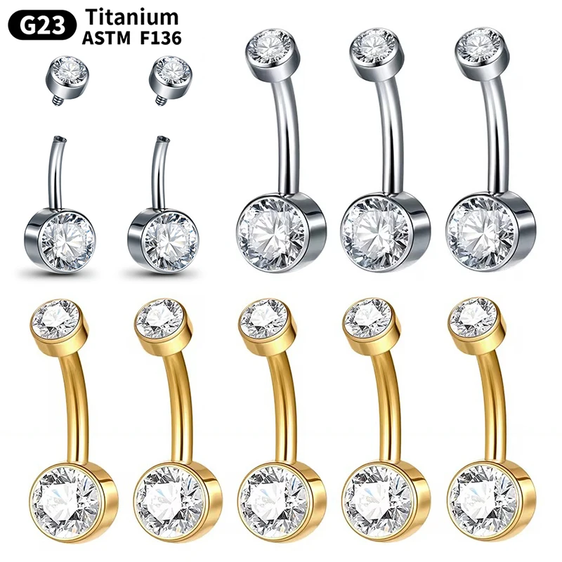 10Pcs/lot G23 Titanium Navel Piercing Ombligo Internally Threaded Belly Button Rings Navel Earrings Sexy Body Jewelry for Women