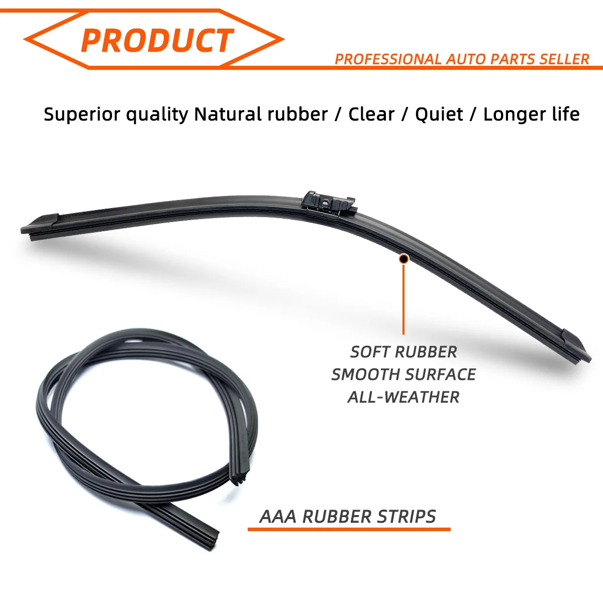 Auto-Scheibenwischerblatt Universal 13 bis 28 Zoll Top-Lock Frontwischer Ersatz Leise Langlebig Allwetter Auto-Zubehör – Detail 5