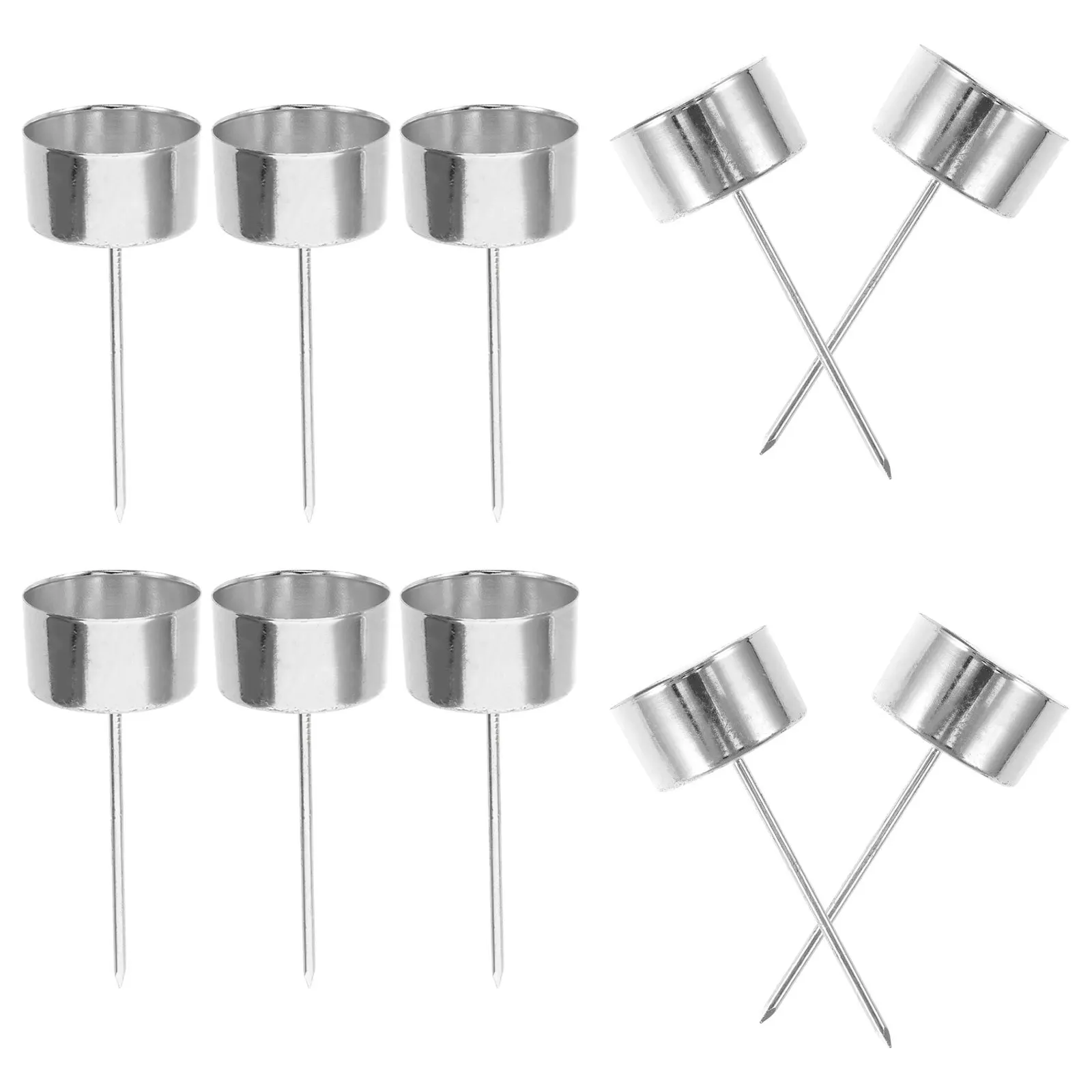 

20Pcs Metal Holder with Spike - Heavy Duty Iron Cup for Wreath Wedding Centerpiece Table Decor Tealight