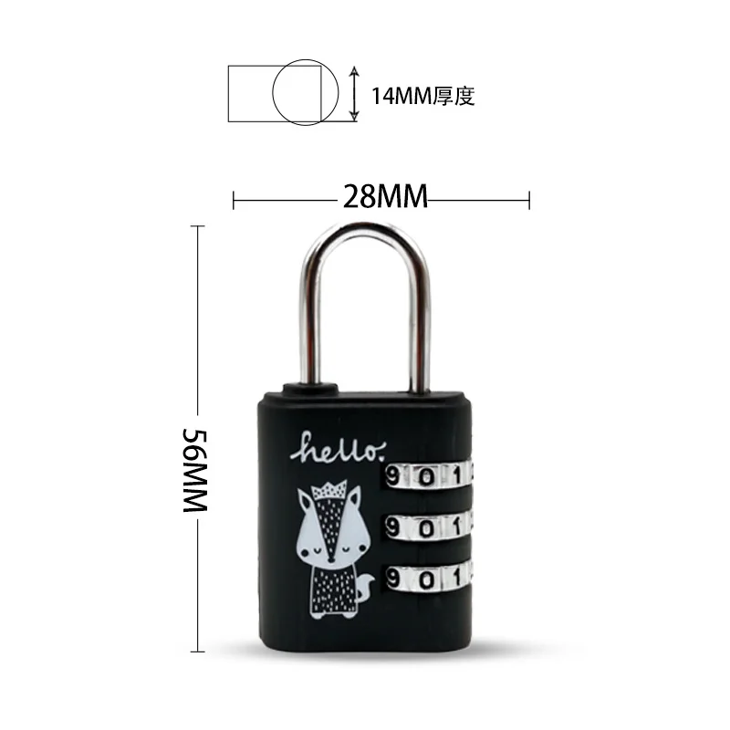 Cartoon Combination Lock Set Friendship Supreme ABS Material Student Dormitory Bag Password Padlock Digital Lock