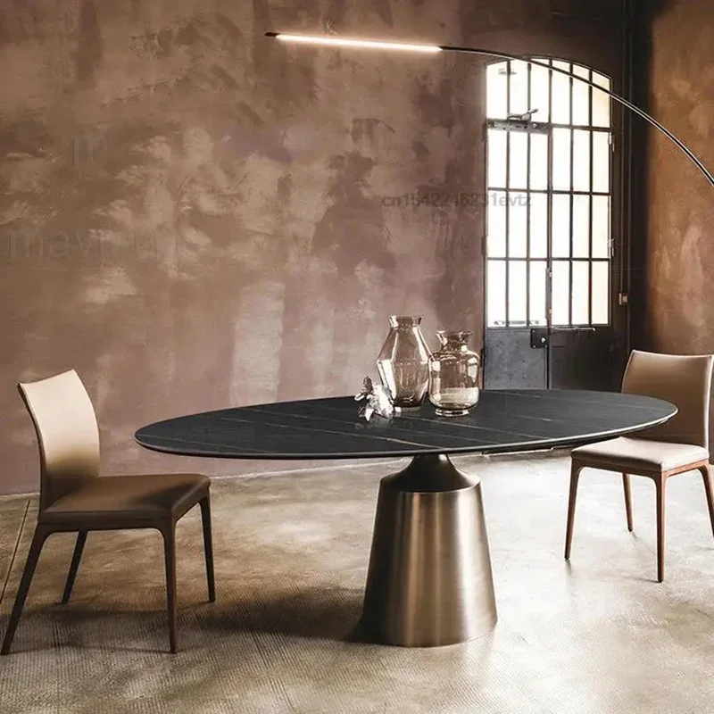 Minimalist Italian Dining Tables Matte Slate Small Apartment Dining Tables Household Luxury Mesa De Jantar French Furniture