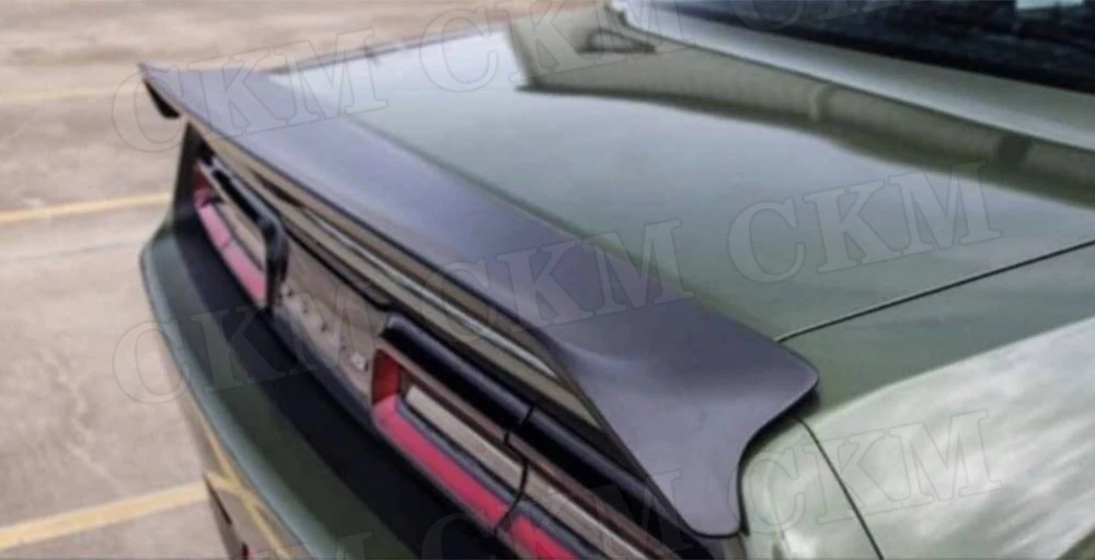 

CKMUUER Carbon Fiber Material Rear Boot Spoiler ABS Unpainted Lip Wings For Dodge Challenger SPT 2015 2016 2017 2018 Body Kits