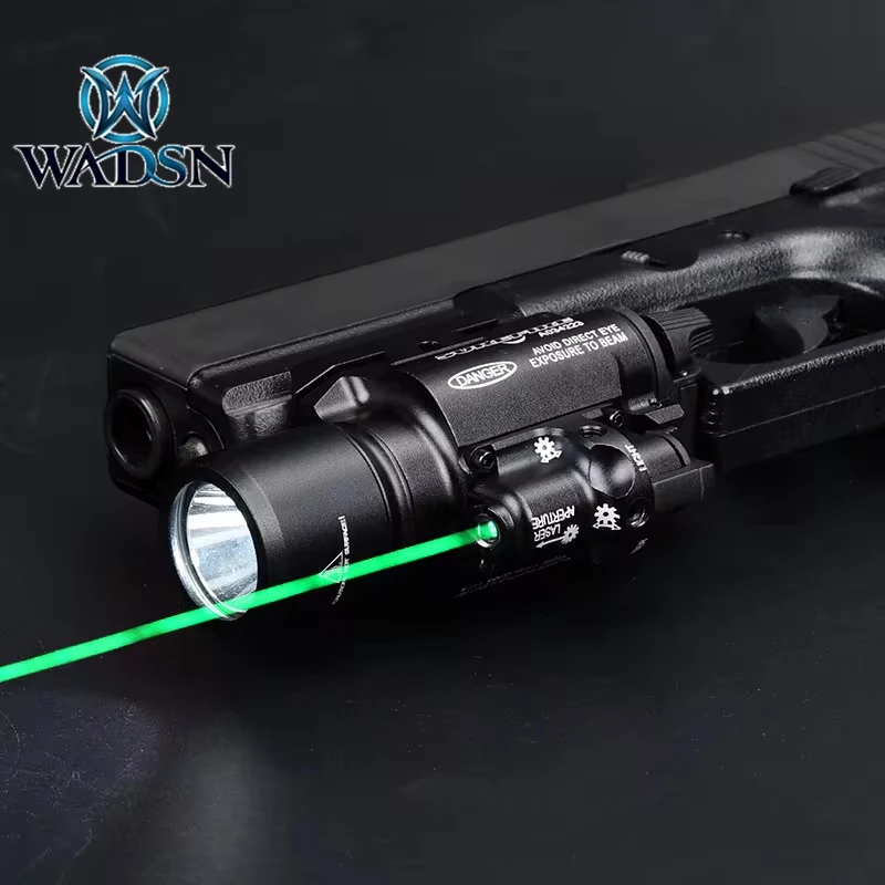 

Surefir X400 Tactical Airsoft Hanging Weapon Scout Light 600lumens LED Pistol Flashlight With Green Red Laser indicator X300