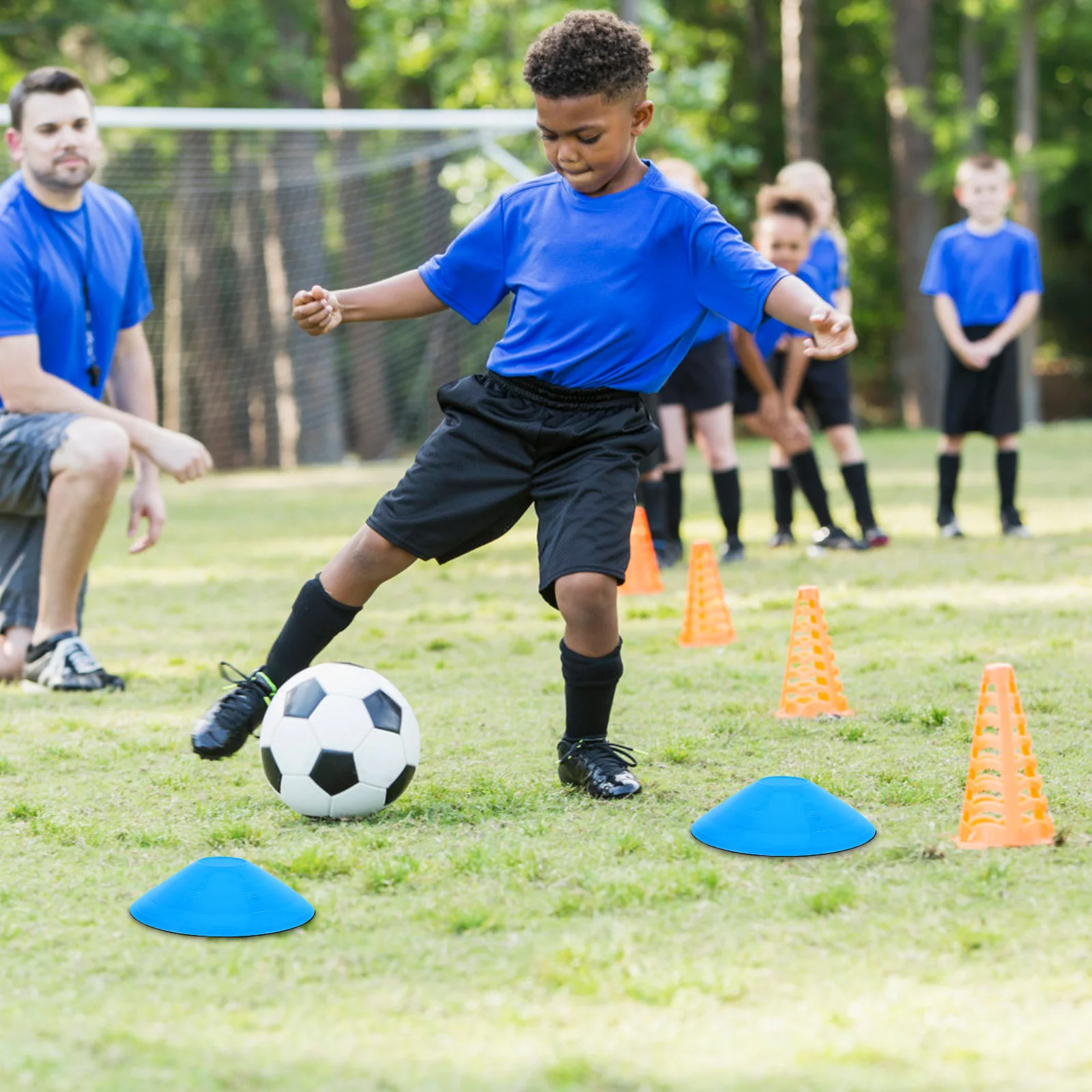 

20pcs Football Training Cones Disc Markers Durable Plastic Sport Equipment For Soccer Basketball Practice Portable Carry Bag