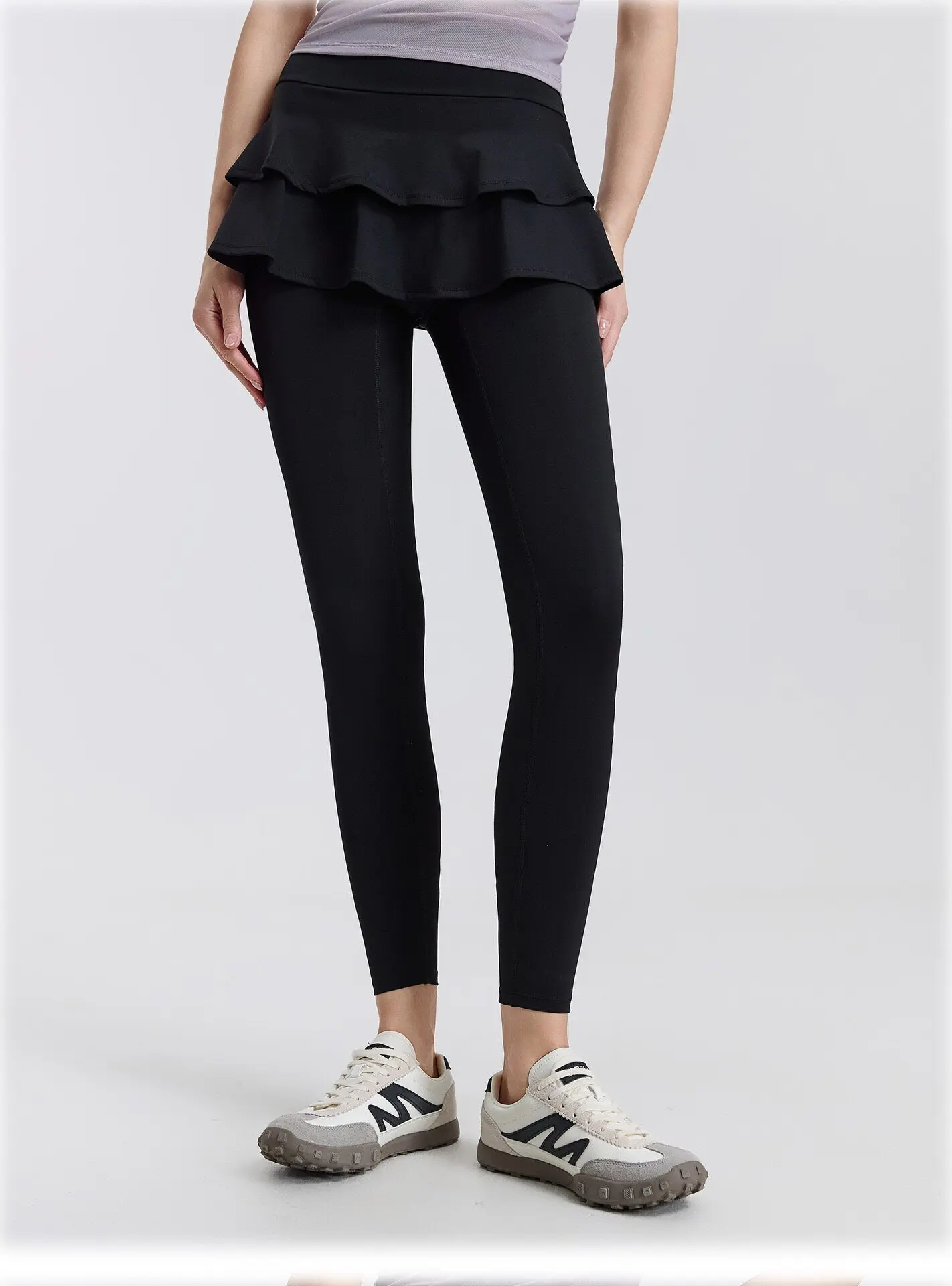 Damen-Yoga-Hosen mit hoher Taille, Mesh-Sportröcke, Fitnesshosen, figurformend, hüftbedeckend, für Laufen, Radfahren, Pilates und Yoga – Detail 14