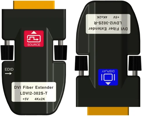 DVI Optical Fiber Extender 4K30HZ up to 10KM for Single Mode and 300M for Multi-mode with 1LC fiber
