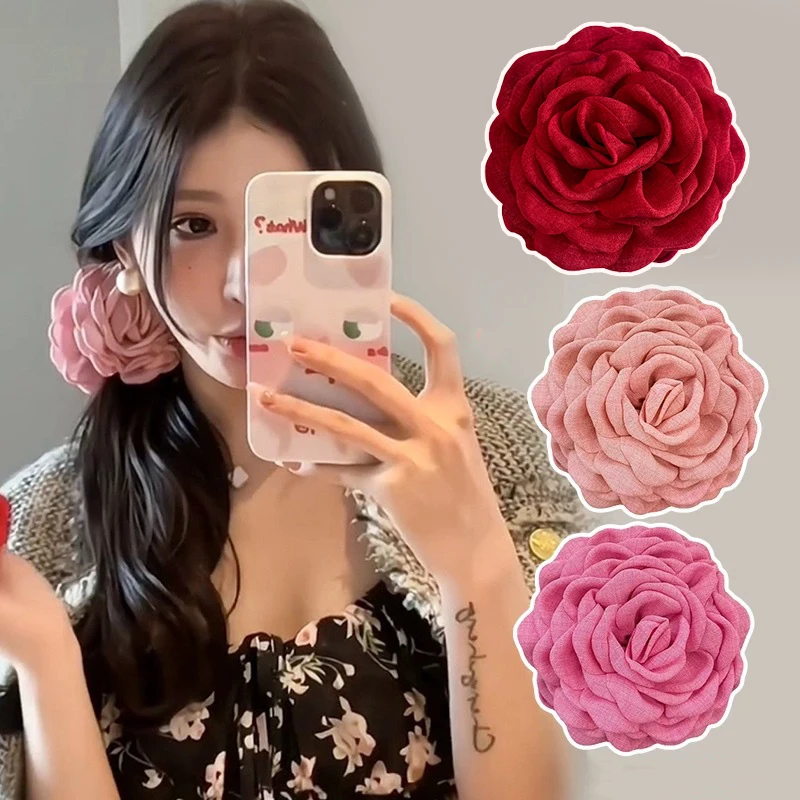 Pinces à cheveux vintage françaises en forme de rose pour femmes, élégantes, style requin, accessoires de coiffure doux