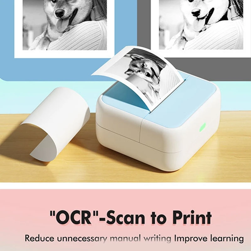 Mini Impressora Térmica Portátil com Adesivos, Impressora para Notas, Jornal, DIY Kids Gift