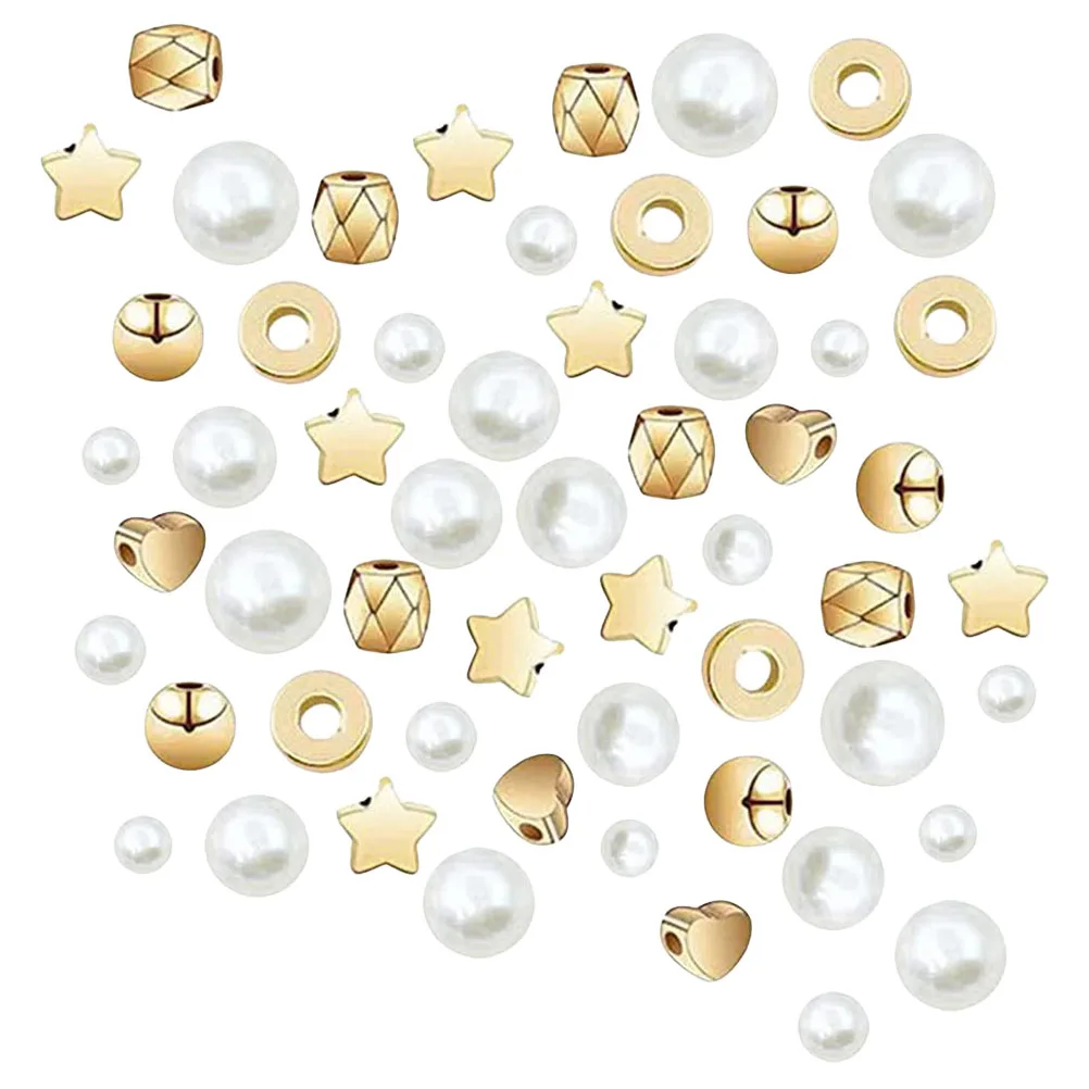 

720Pcs Spacer Pearl Beads Set Multi Shapes for DIY Jewelry Making Bracelet Charms Loose Beads Craft Supplies Bracelet Making Kit