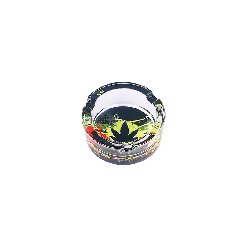 Creative promotional gift sticker ashtray cartoon pattern ashtray thickened glass ashtray