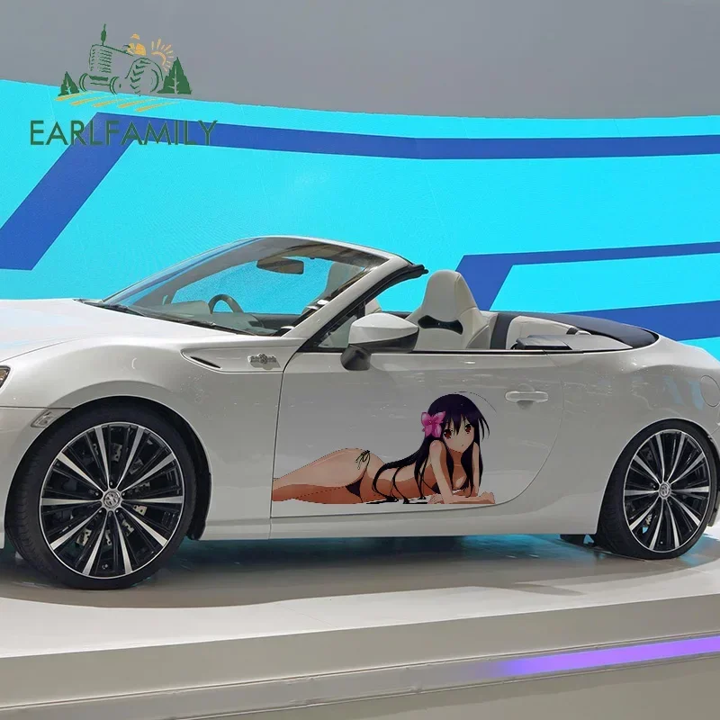 

EARLFAMILY 43cm X 21.4cm Big Car Stickers For Sexy Beauty Accel World Kuroyukihime JDM Decals Waterproof Vinyl Car Wrap Decor