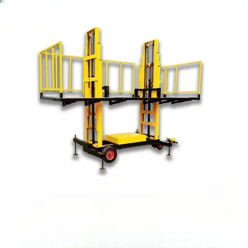 

Custom electro-hydraulic wall lifting platform construction site mobile lift masonry plastering operation platform scaffolding