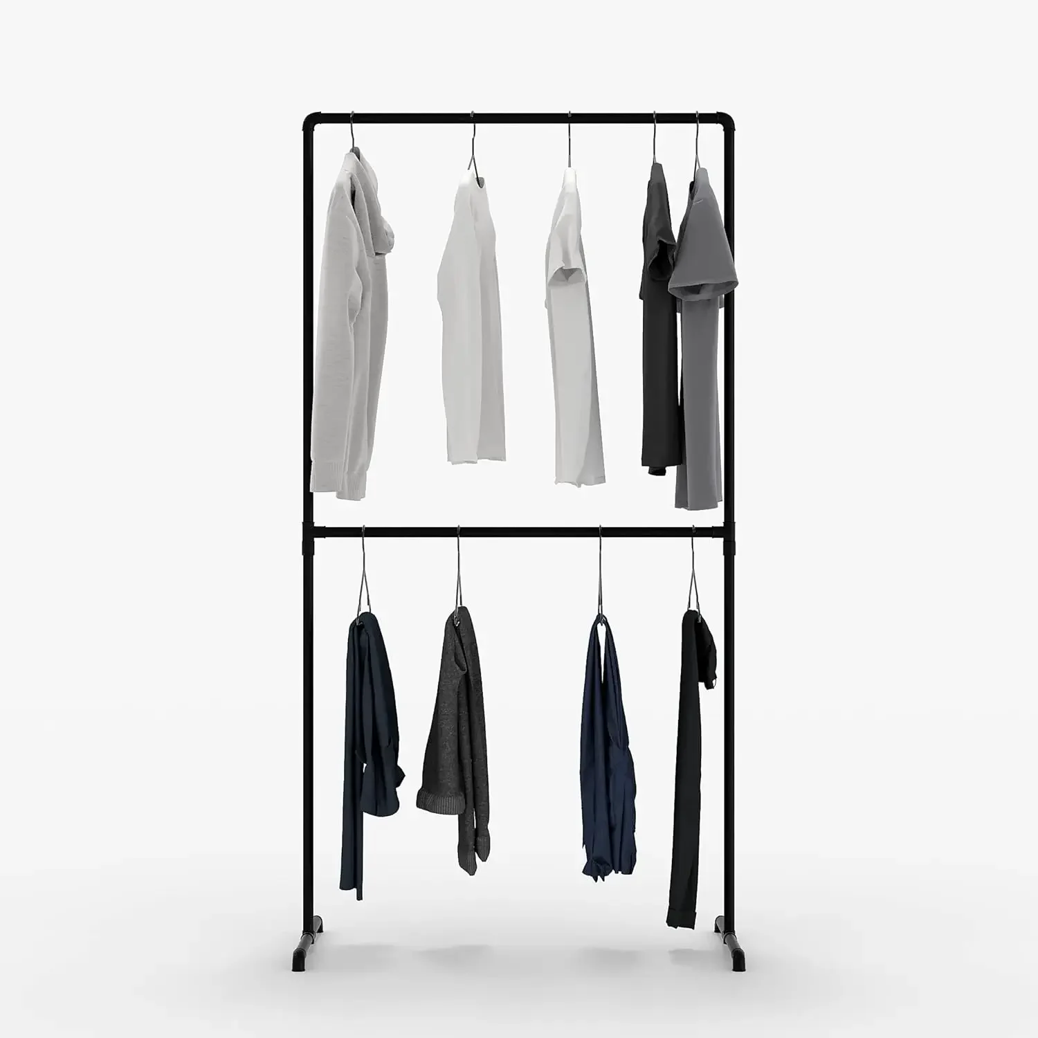 Industrial Design garment rack - LAS- freestanding Coat Rack for Walk-In Wardrobe Wall I Clothes Rack Made of Black Sturdy