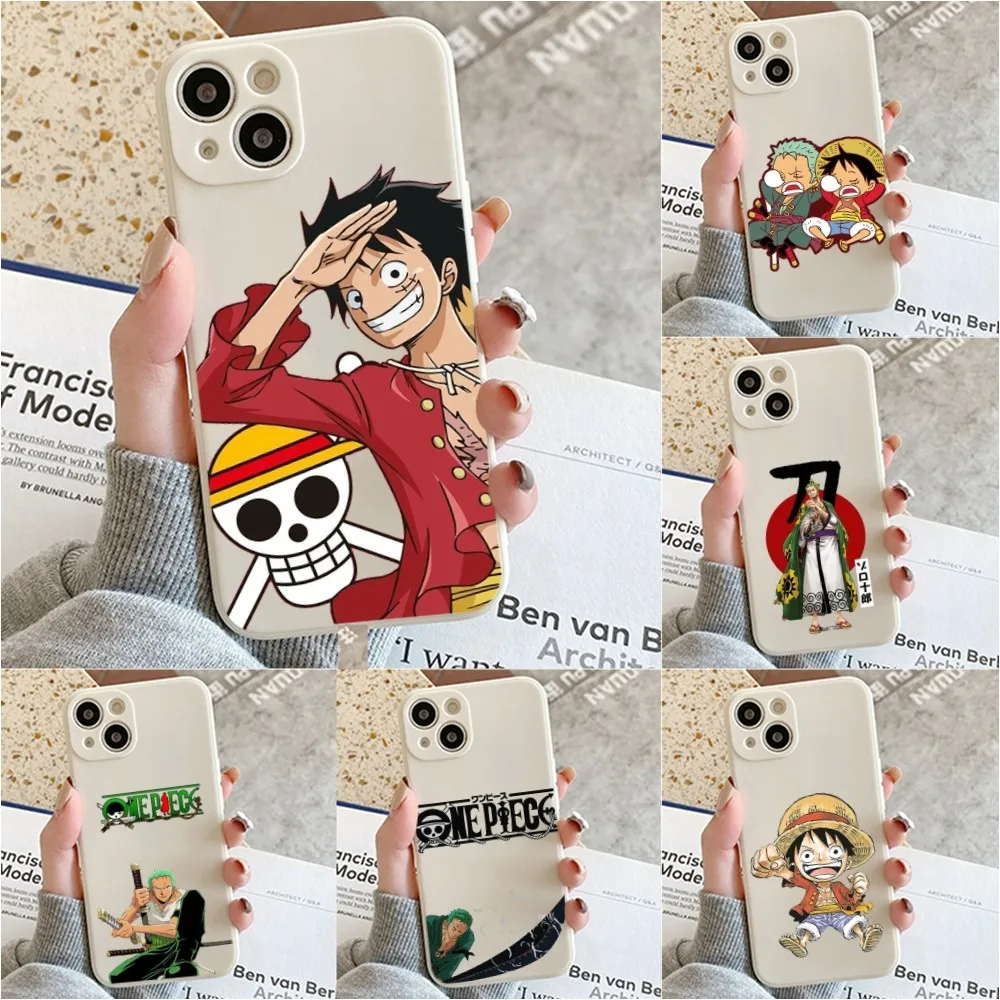 Anime One P-Pieces l-luffy Phone Case For Iphone 11 13 14 Pro Max X Xr Xs Max Se2020 12mini White Cover Case