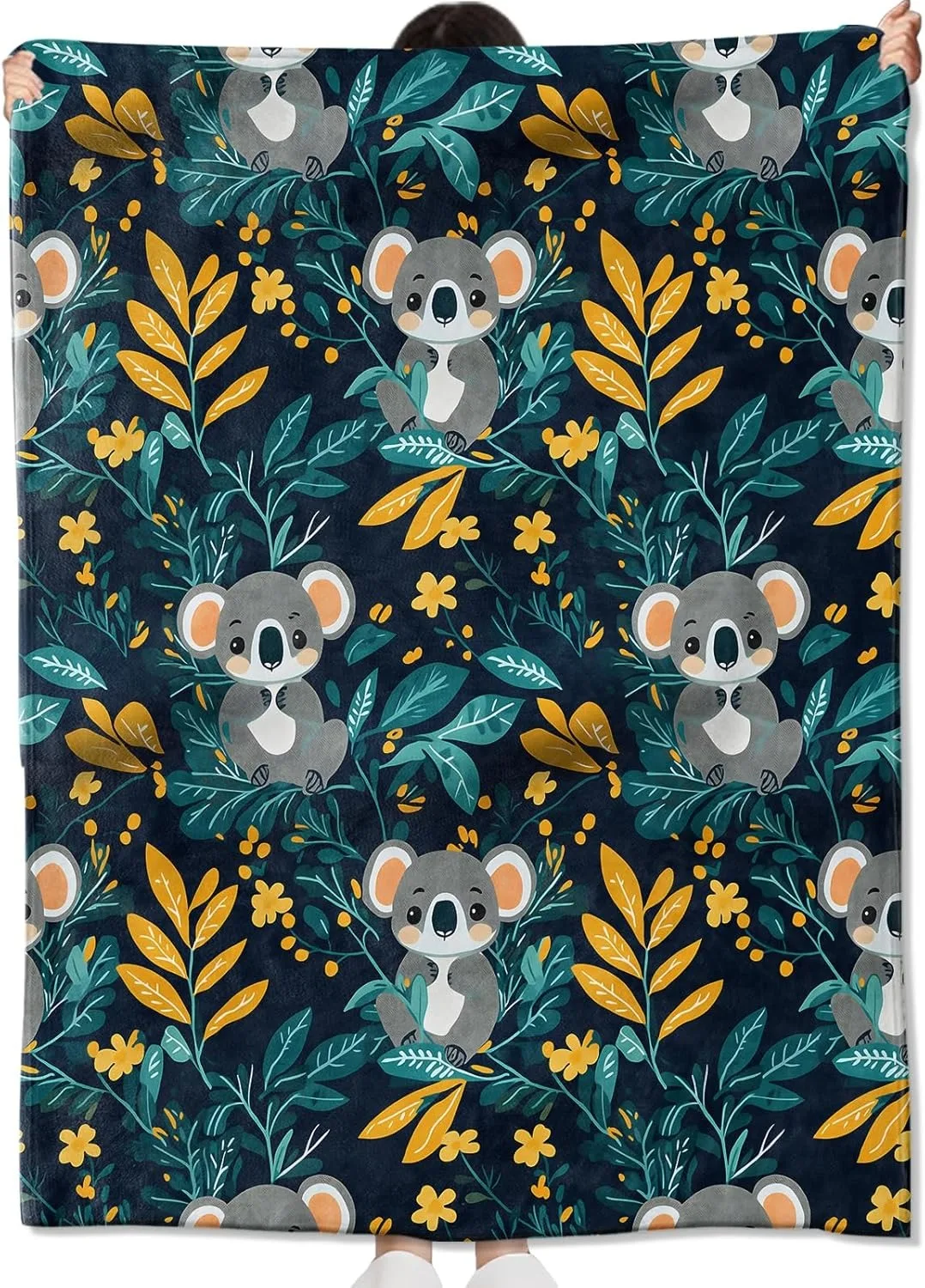 1 x niedliche Koala-Pflanzen-Überwurf, dünne Decke, Geschenke für Familienmitglieder, Couch, Bett, Auto, Zuhause, Camping, für Tiere, Liebhaber, alle Jahreszeiten