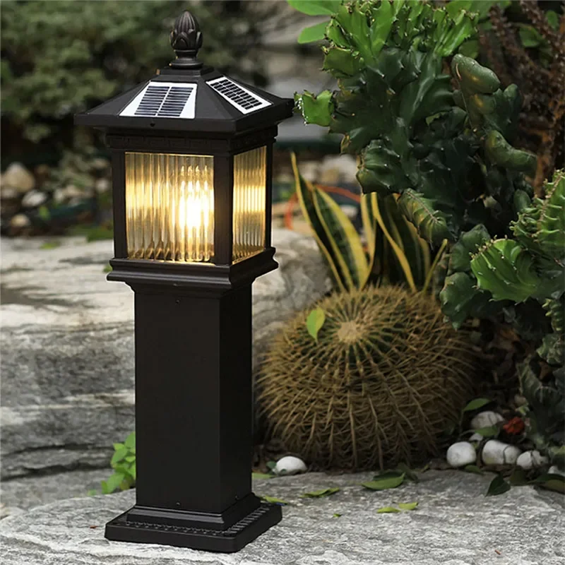 PLLY Contemporary Outdoor Solar Lawn Lamp LED Waterproof Villa Garden Courtyard District Residential Quarters Lawn Lamp