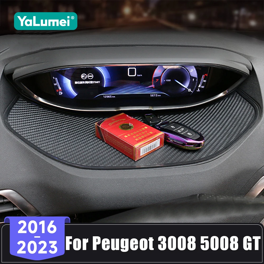 Alfombrilla Antideslizante de Goma para el Tablero del Auto, para Peugeot 3008 5008 GT Hybrid 2016 2017 2018 2019 2020 2021 2022 2023, Antideslizante para Teléfono