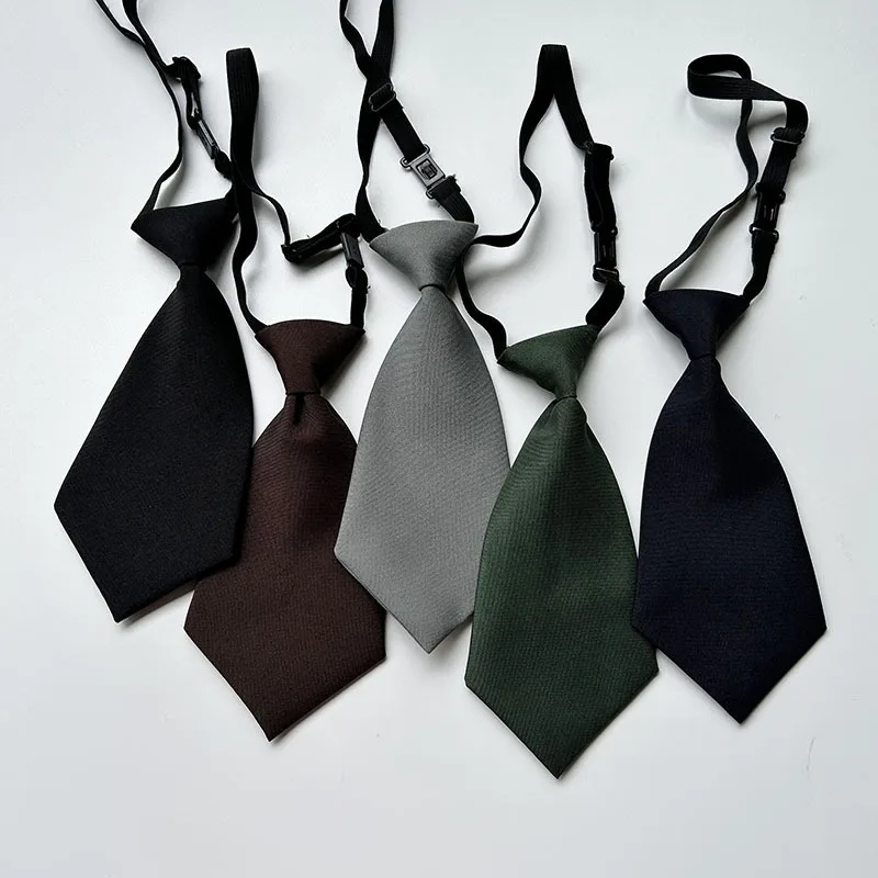 

College Style Solid Color Short Tie for Girls and Boys Handsome Personalized Trendy Short Style Small Tie Shirt Decorative Tie