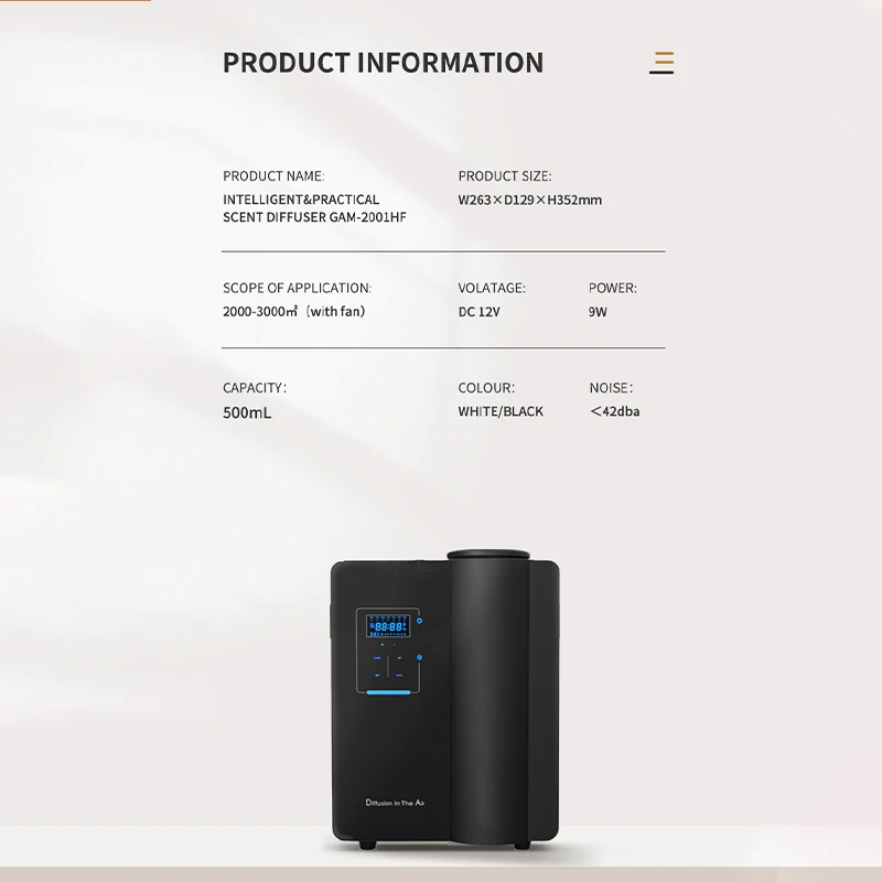 3000m3 Geurverspreider Parfum Thuis Geur Smaakstof Luchtreiniger Geurverspreider Machine Bluetooth APP Multi Segment Timing