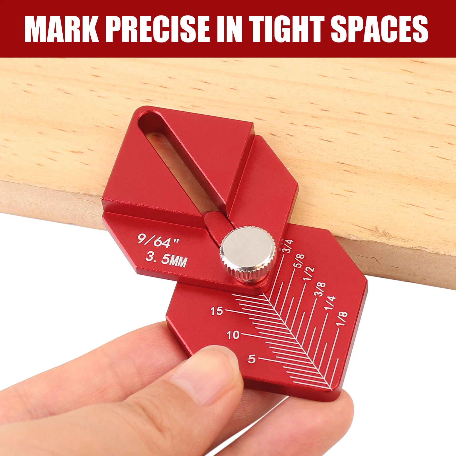 1Pc Woodworking Measuring Ruler Carpentry Tool Finishing Work Multi-Tool for Measuring and Marking Short Offsets, Marking Ruler