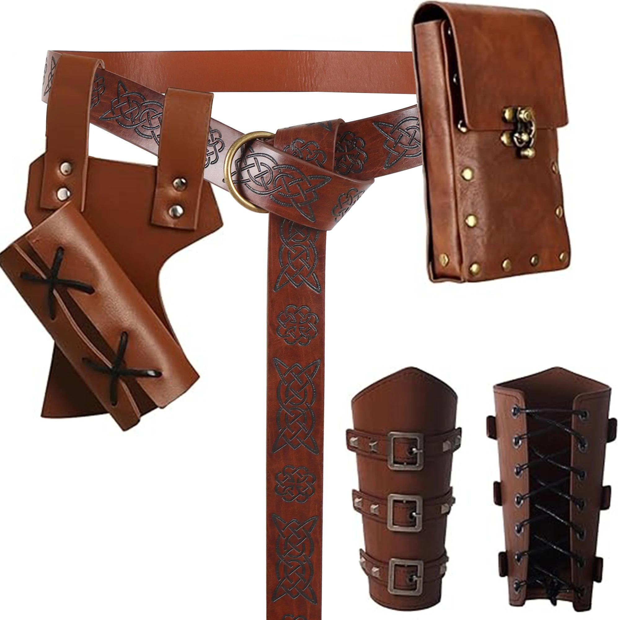 1/4 Pcs Renaissance Accessories Medieval Viking Belt Pouch Arm Guards Sword Frog Halloween Cosplay Belt Pron