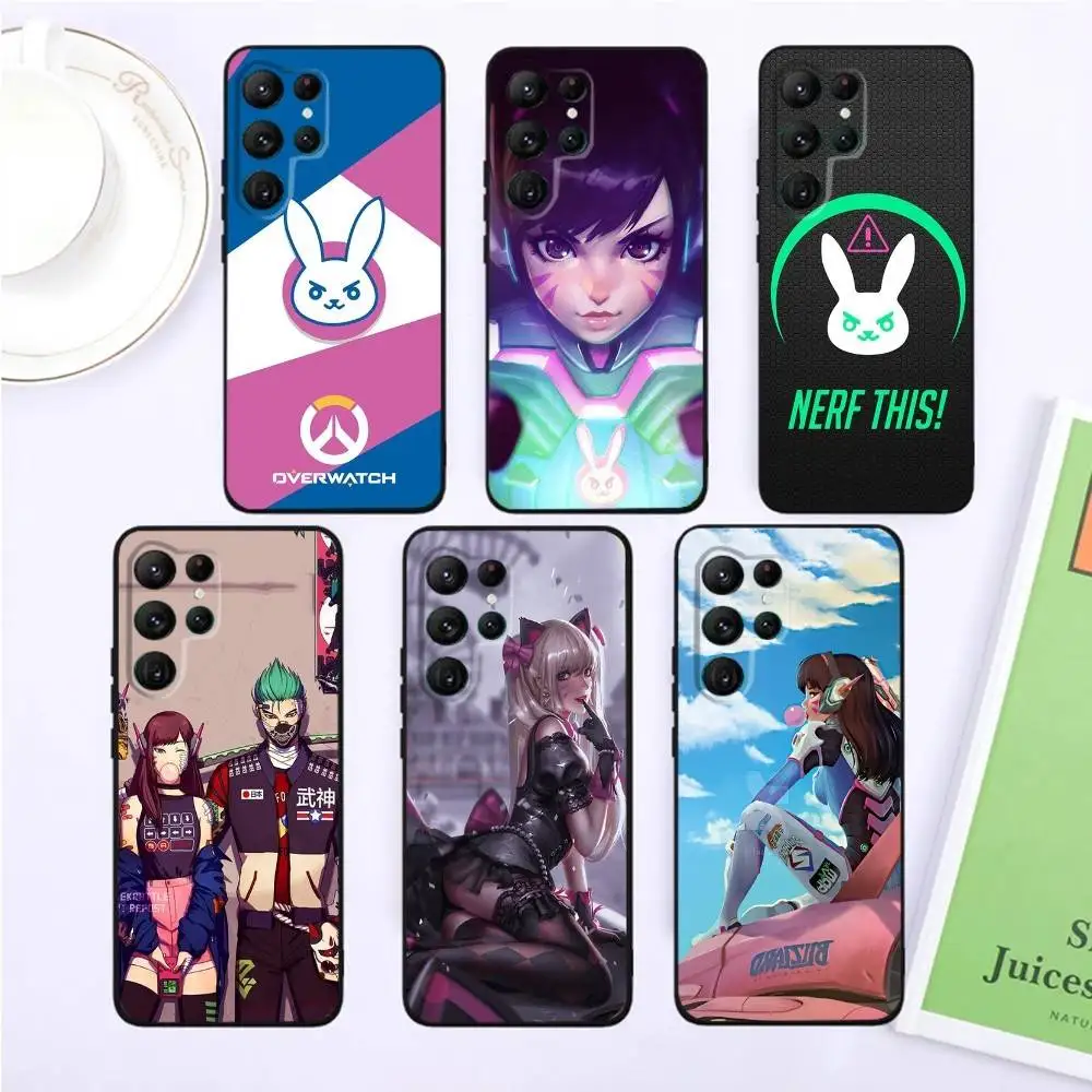 

Game O-Overwatch Genji D.Va Phone Case For Samsung S25,S24,S23,22,21,Ultra,Pro,S10,S30Plus,20lite Black Cover