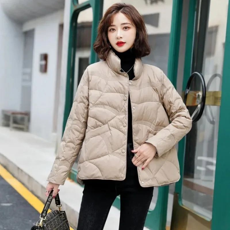 2024 Lightweight Down Jacket Women's Women's New Style White Duck Down Dress Korean Style Women's Cotton Coat