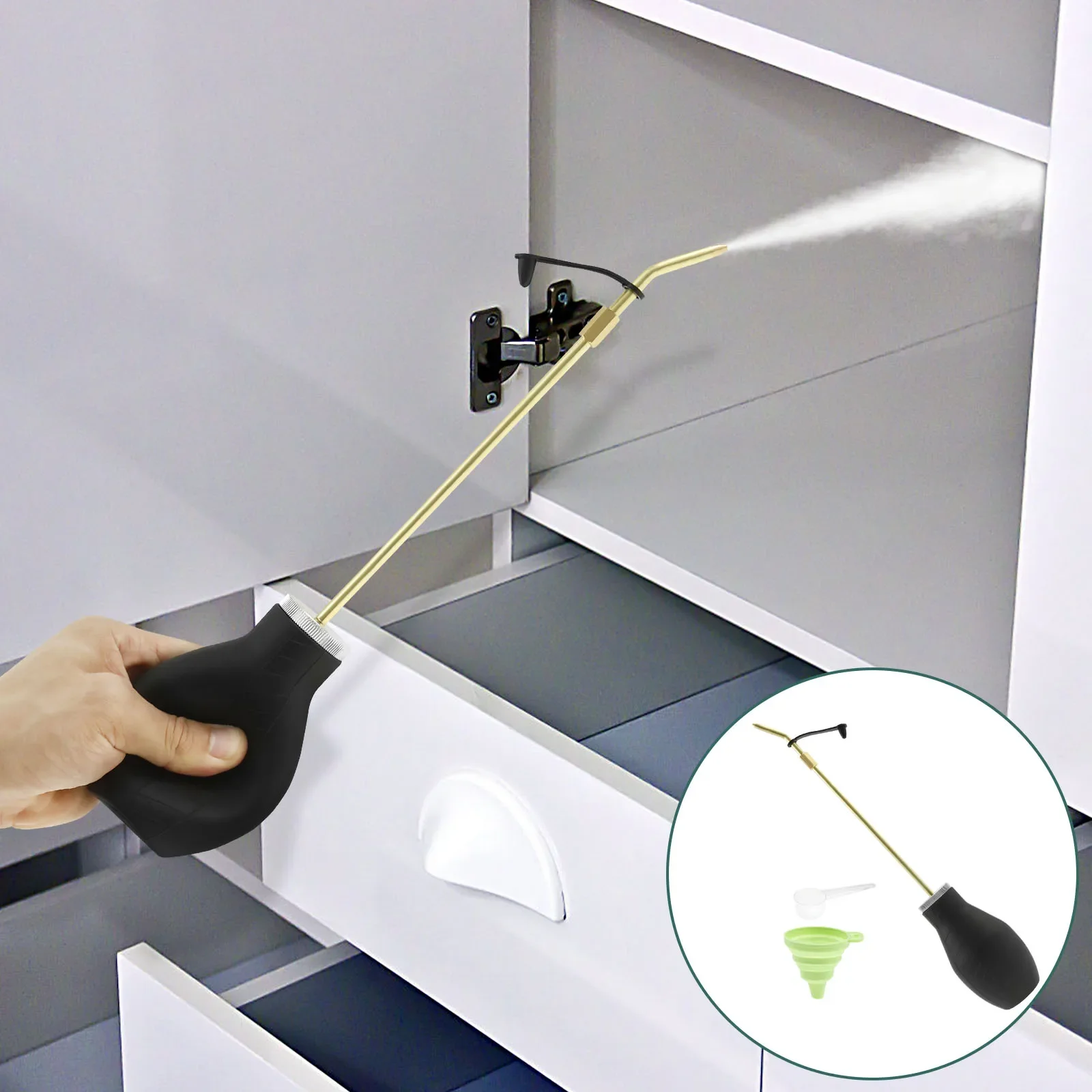 

Diatomite Powder Duster 8oz Squeezable Garden Powder Duster with Extended Tube Funnel and Spoon for Yard Garden Indoor Outdoor