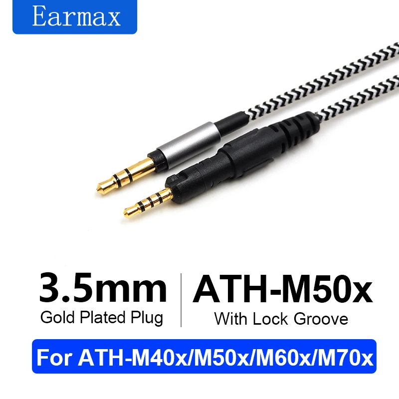 For HD560S HD549 HD595 HD599 HD2.30 HD598cs HD558 HD598SE HD569 ATH-M50X M70X M40X M60X Earphone Replaceable Nylon Braided Cable - Image 2