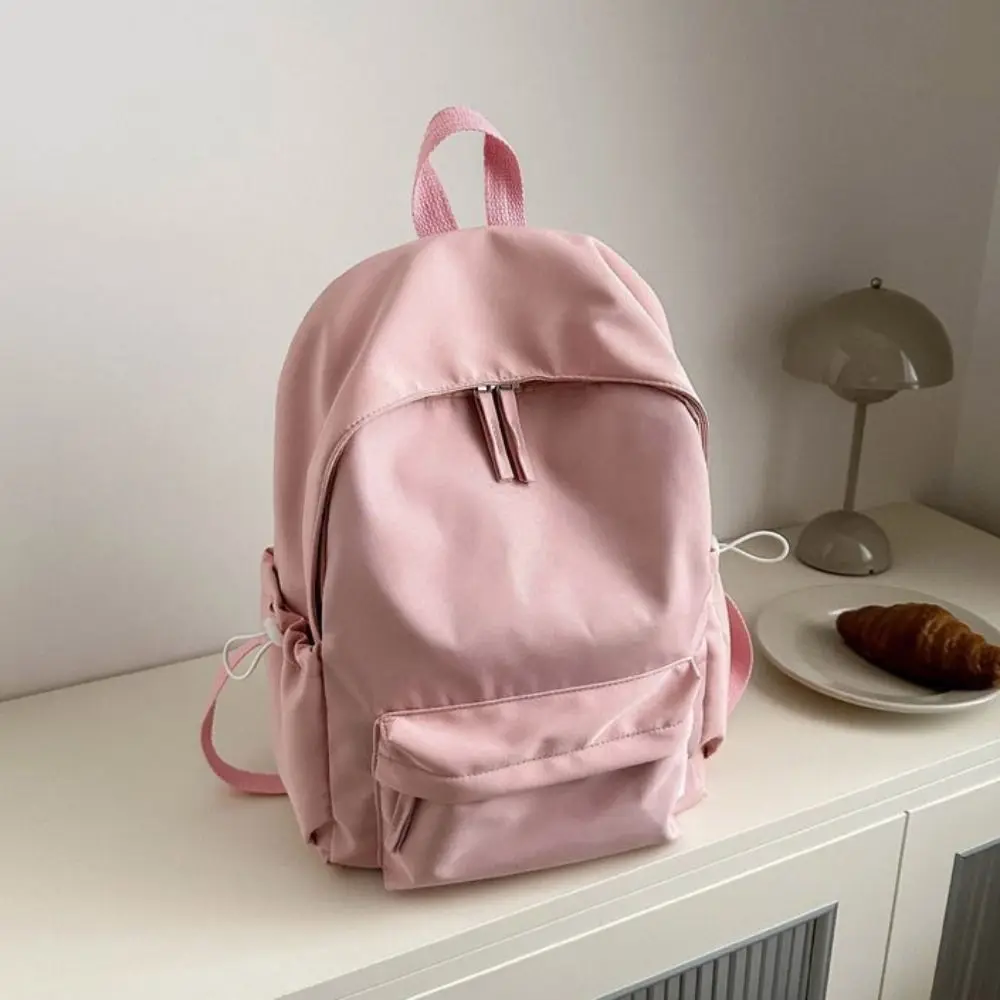 Waterproof Small Pack Solid Color Backpack Korean Style Solid Color Student Shoulder Bag Handbag Casual Backpack Outdoor