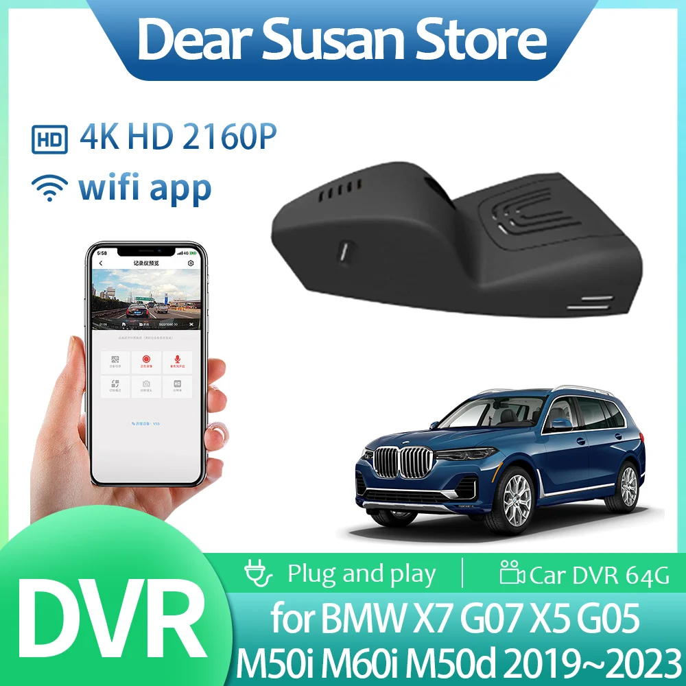 

4K Car Video DVR for BMW X7 G07 X5 G05 M Sport M50d M60i 2019~2023 Driving Recorder Front Dash Camera Night Vision HD Accessorie