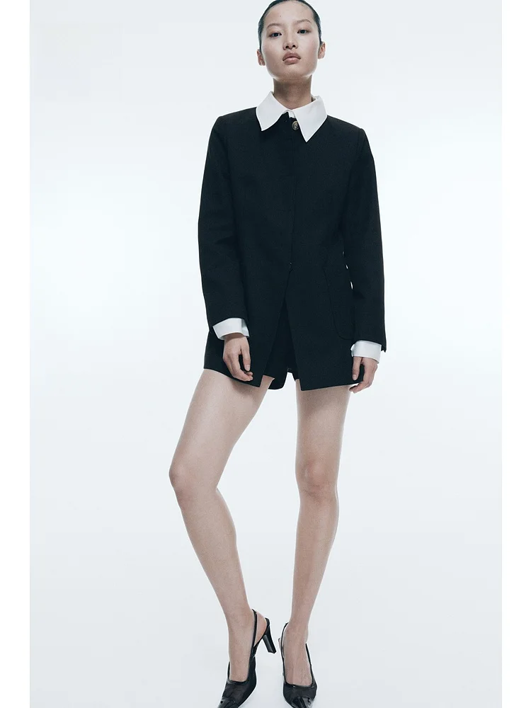 H&M ウィンター スリムフィット レディース ジャケット 277704 ポリエステル レーヨン混紡 アウター ファッション レディース プレミアム衣料