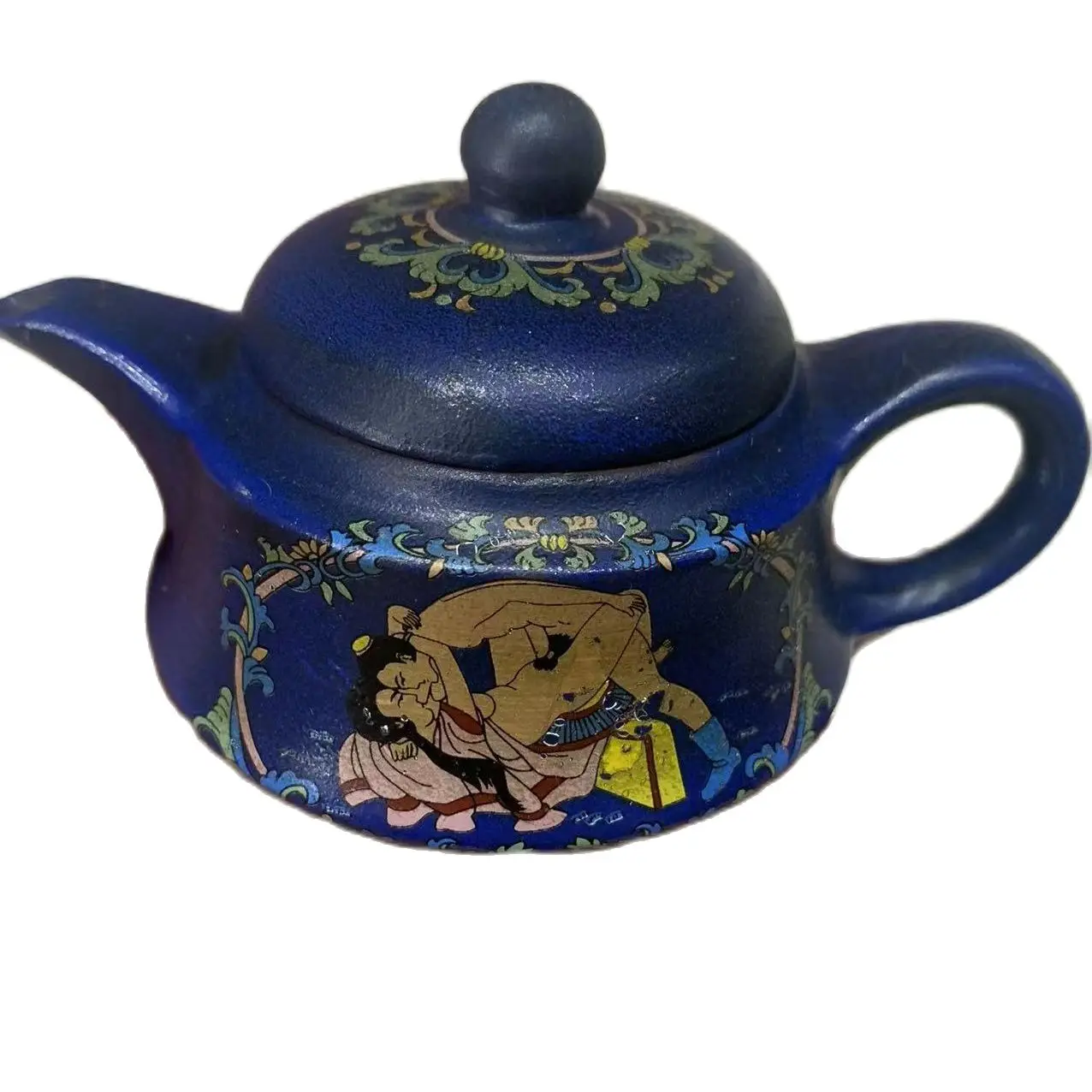 Old Chinese Handcraft Enameled  YiXing Purple Clay (red stoneware) Teapot,Love,#039,with mark,Free shipping