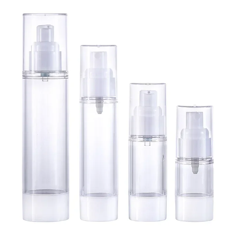 10Pcs 15/30/50/100ml Refillable Bottles Empty Cosmetic Container Spray Pump Bottle Vacuum Press Lotion Bottle Travel Set