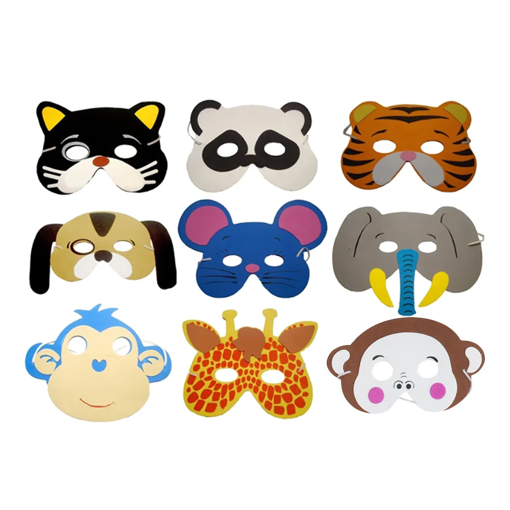 

12pcs Animal Masks Cartoon Kids Cosplay Half Face Party Dance Accessories Birthday Toys Stylish Surprises