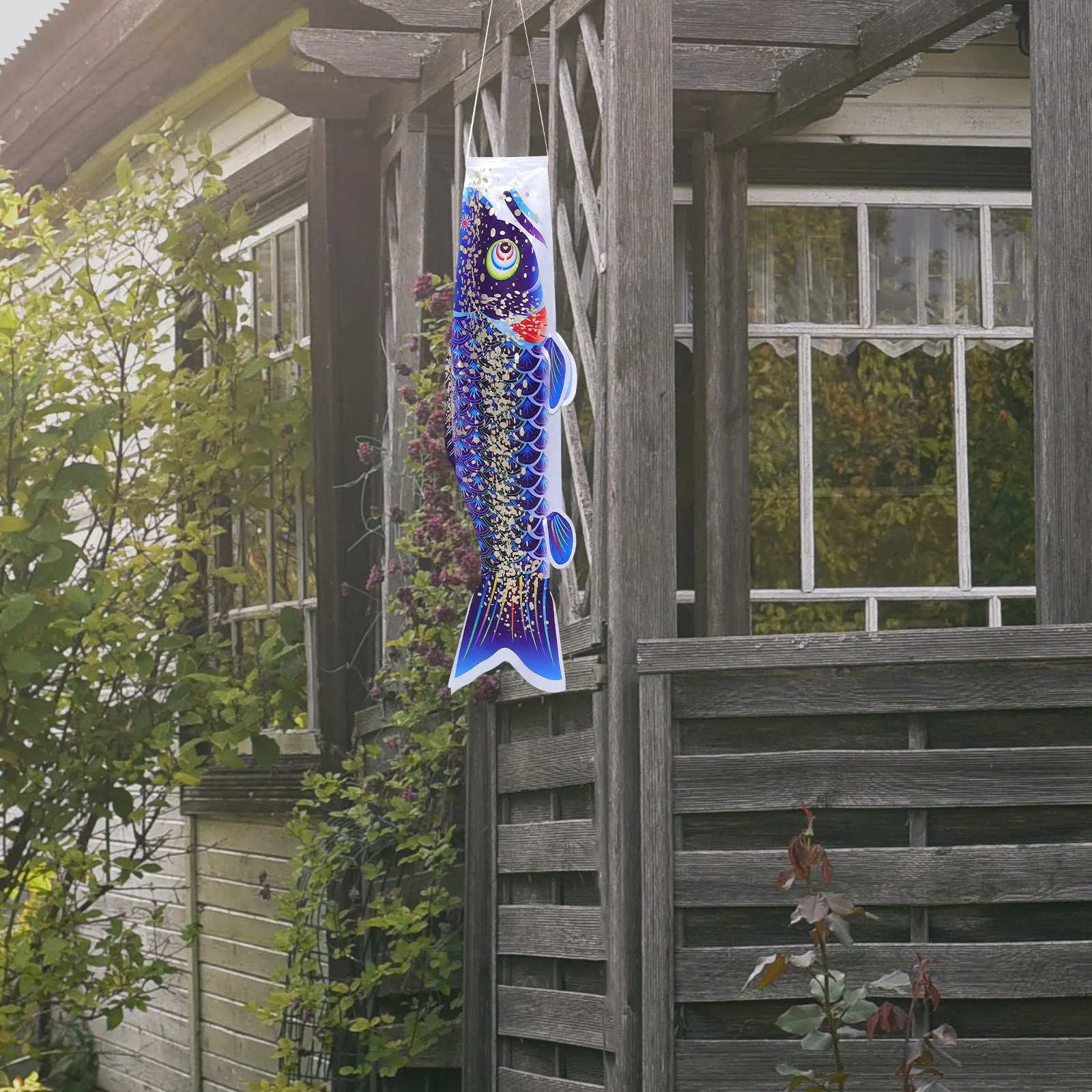 Japanese Style Fish Windsock Flag – Satin Outdoor Garden Hanging Decoration, Realistic Heavy-Duty Fish Kite