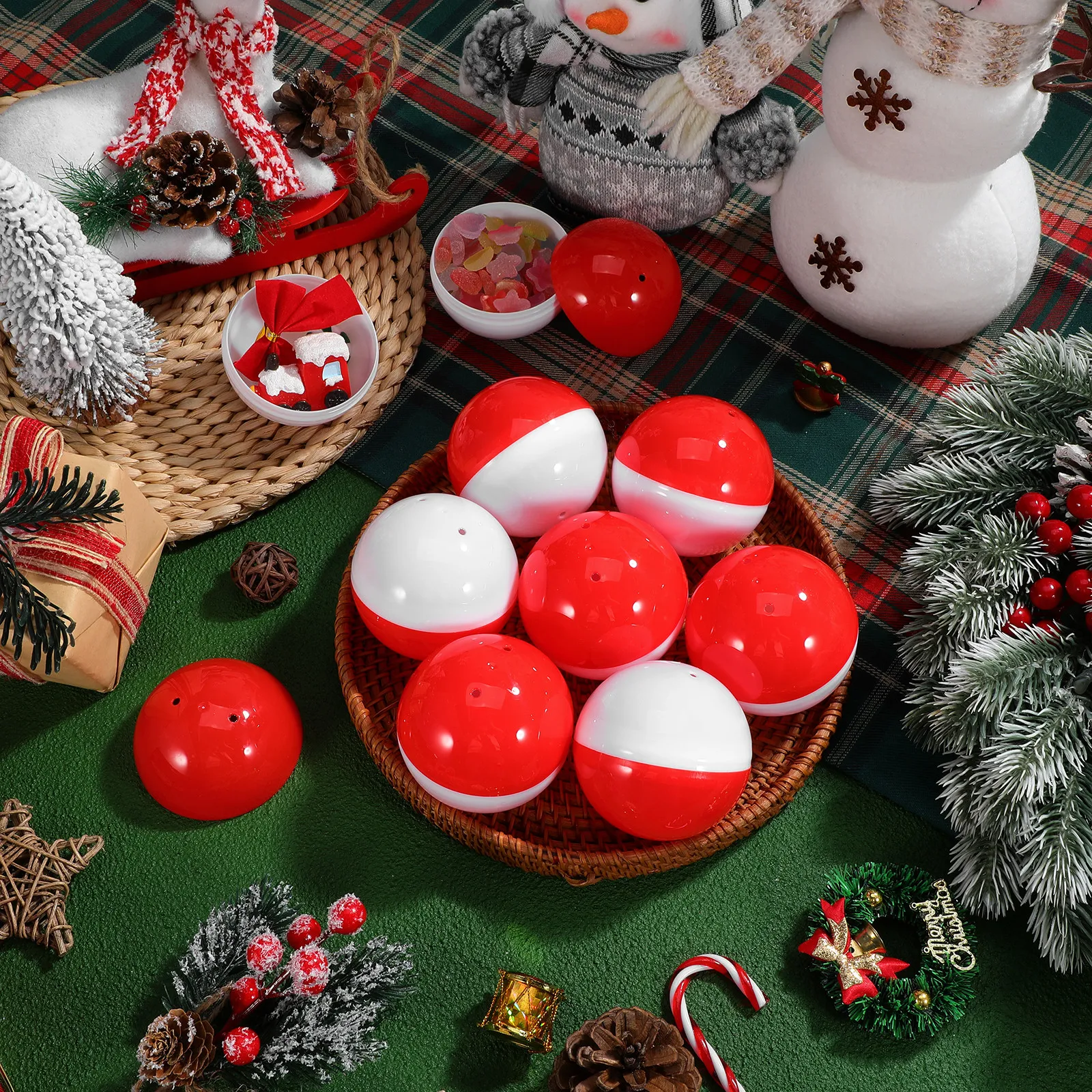 

25Pcs Round Vending Machine Empty Colored Plastic Fillable Balls 70Mm for Claw Machines Christmas Party Favor Boxes