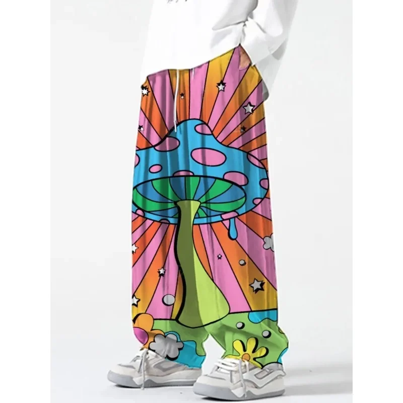 

Mushroom Aesthetic Prints Wide Leg Pants Harajuku Colorful Hip Hop Streetwear Hipster Summer Trousers Men Women Casual Pants