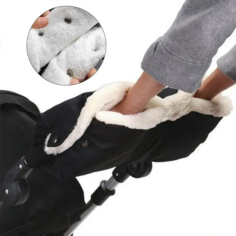 Newborn Baby Push Chair Glove Baby Stroller Accessories Universal Winter Warm Stroller Gloves Wind and Waterproof