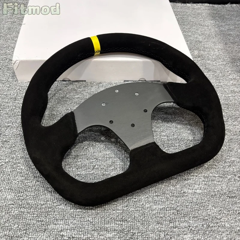 325MM D-Shaped Suede Steering Wheel for Racing Simulation Games PC Game Steering Wheel 70mm PCD