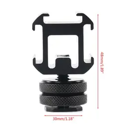 Triple Hot Shoe Mount Adapter Dual Screws Bracket Stand Holder for DSLR Camera for LED Video Microphone Monitor Flash Light