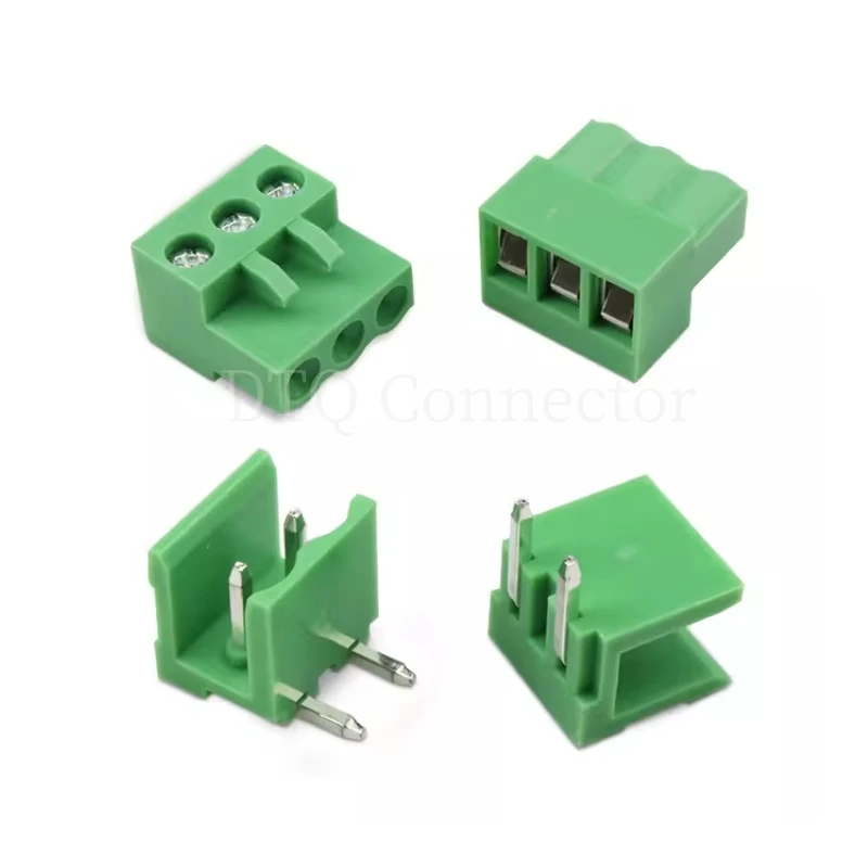 5Sets HT5.08 5.08mm Pitch 2/3/4/5P 6P 8P Screw Plug-in PCB Terminal Block Straight/Right Angle Pin Pluggable bornier Connector