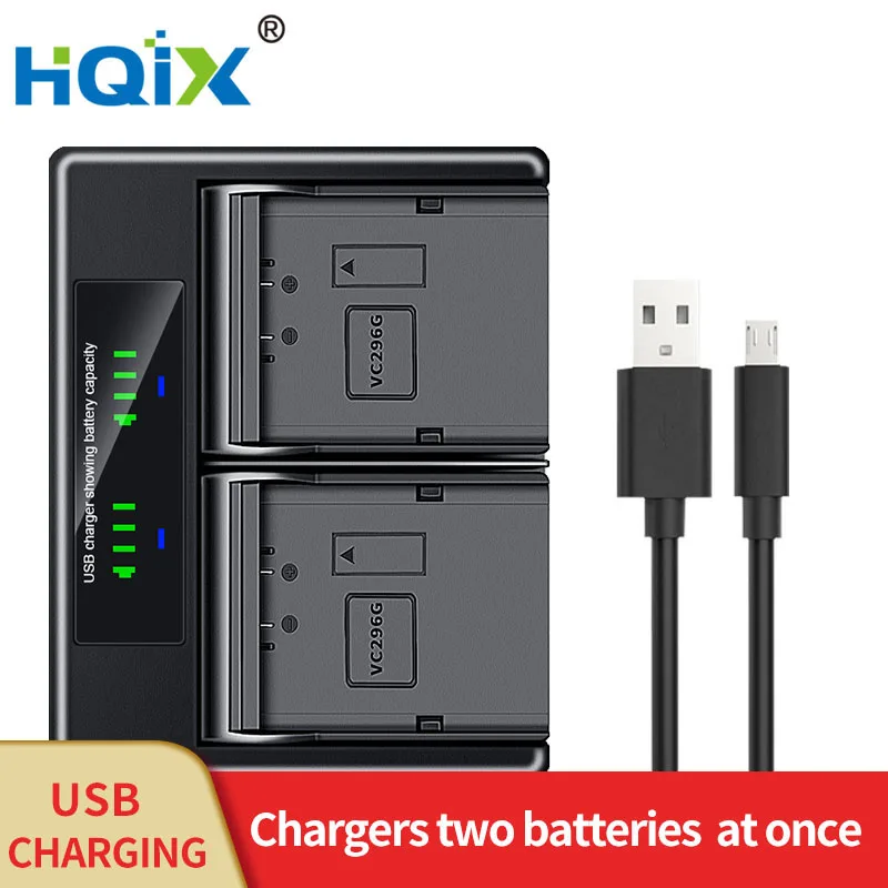 

HQIX for JVC GY-HC500 GY-HC550 Camera BN-VC296G Battery Dual Charger