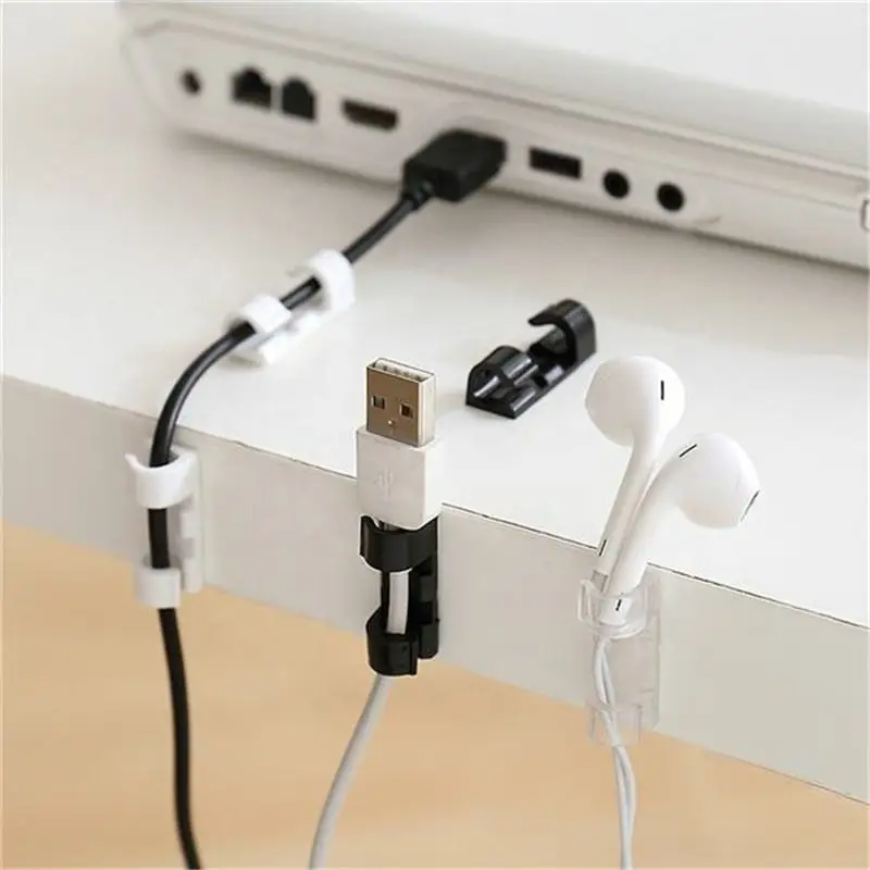 Cable Organizer Self Adhesive Cable Clips USB Data Line Winder Desktop Cable Management Clips Cord Holder Wall Wire Manager Clip