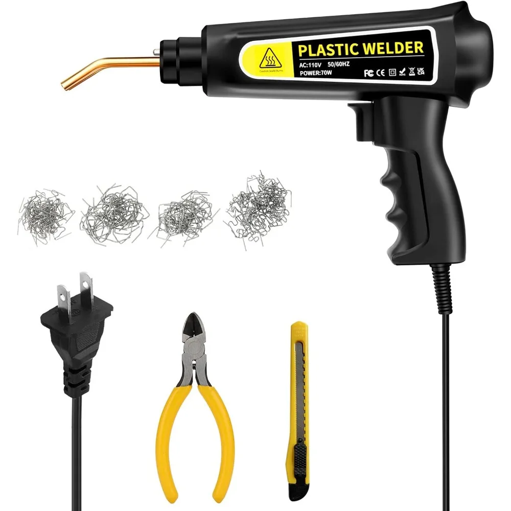 

Shkalacar 70 Вт сварочный аппарат для горячего степлера пластика, пистолет для горячего степлера, автомобильный сварочный аппарат для ремонта трещин на бампере с плоскогубцами и 4 типами плоских